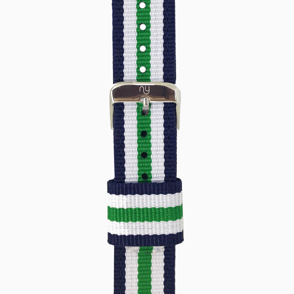 Grön - Apple Watch Nylon Band Navy/White/Green